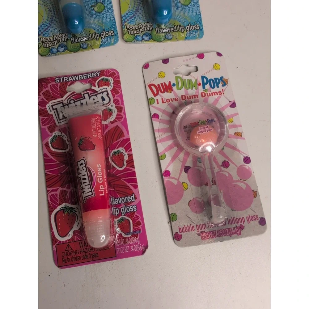 Vtg Mixed Lot (8) Lotta Luv Lip Gloss/ Balm 2010 Fun Dip Nerds Twizzlers More!